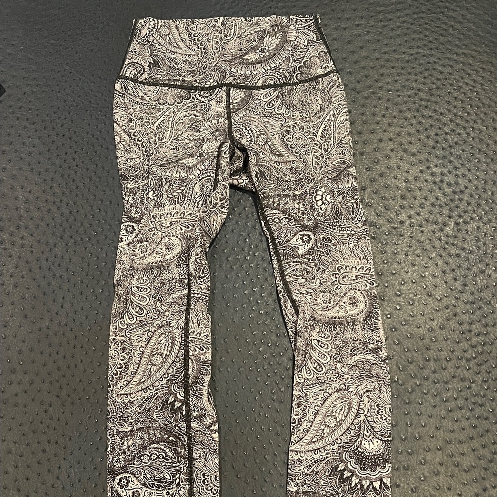 lululemon athletica Black and White Paisley Leggings